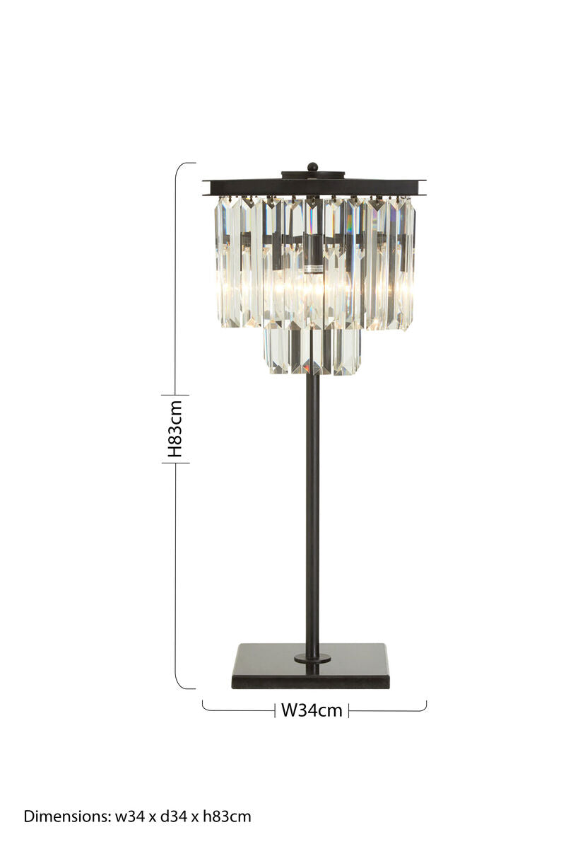 Kensington Townhouse Iron And Crystal Black Table Lamp