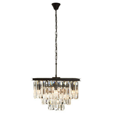Kensington Townhouse Black Multi Crystal Pendant Light