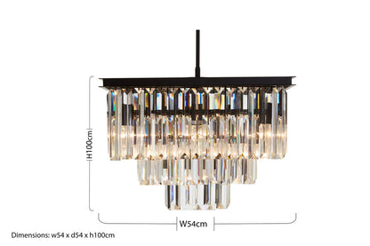 Kensington Townhouse Black Multi Crystal Pendant Light