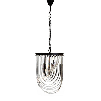 Long Glass Swirl Chandelier | Kensington Townhouse
