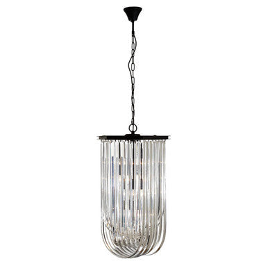 Long Glass Swirl Chandelier | Kensington Townhouse