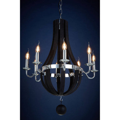 Black 8 Bulb Curved Chandelier | Kensington Townhouse