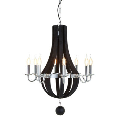 Black 8 Bulb Curved Chandelier | Kensington Townhouse