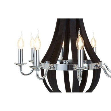 Black 8 Bulb Curved Chandelier | Kensington Townhouse