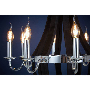 Black 8 Bulb Curved Chandelier | Kensington Townhouse