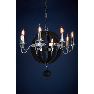 Kensington Townhouse Black 8 Bulb Orb Chandelier