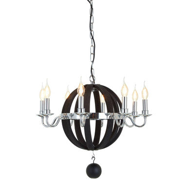 Kensington Townhouse Black 8 Bulb Orb Chandelier