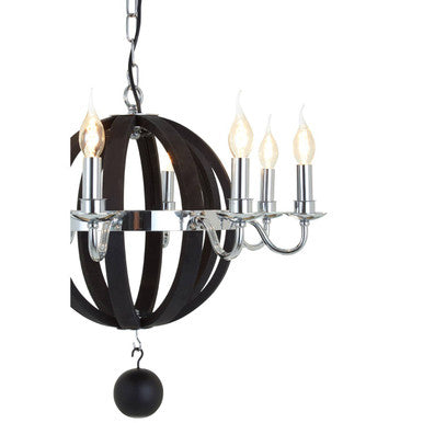 Kensington Townhouse Black 8 Bulb Orb Chandelier