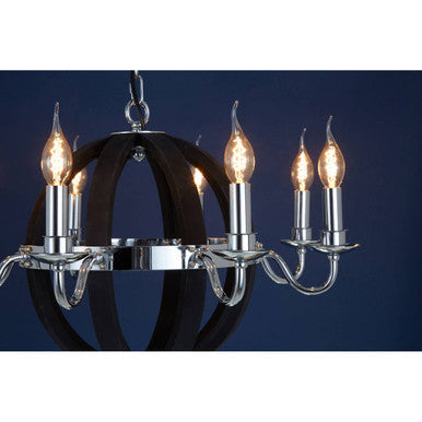 Kensington Townhouse Black 8 Bulb Orb Chandelier