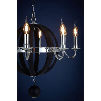Kensington Townhouse Black 8 Bulb Orb Chandelier