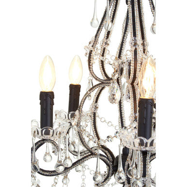 5 Bulb Crystal Glass Chandelier | Kensington Townhouse