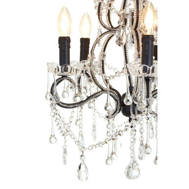5 Bulb Crystal Glass Chandelier | Kensington Townhouse