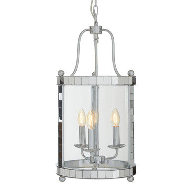3 Bulb Chrome and Glass Pendant Light | Kensington Townhouse