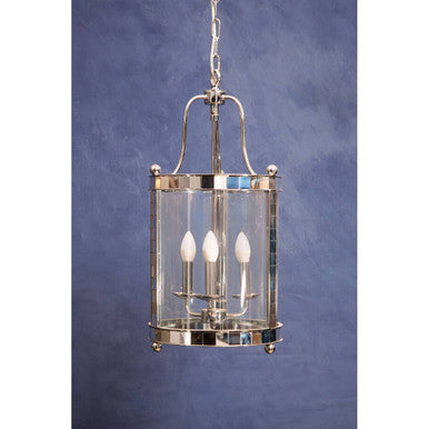 3 Bulb Chrome and Glass Pendant Light | Kensington Townhouse