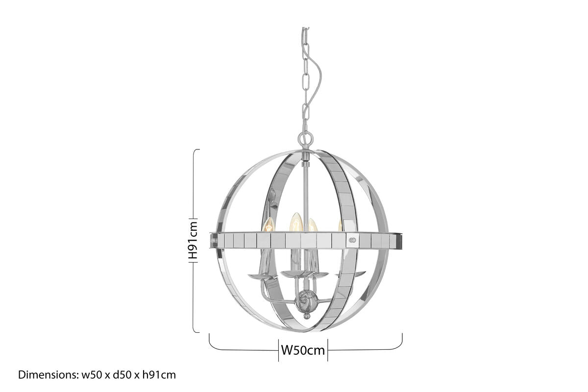 Kensington Townhouse Silver Rounded Pendant Light