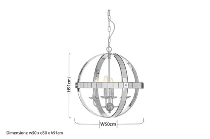 Kensington Townhouse Silver Rounded Pendant Light