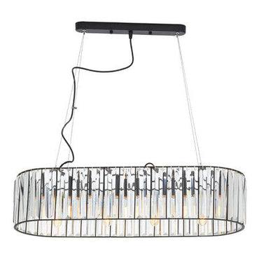 Akiko Black Finish and Glass 4 Bulb Pendant Light