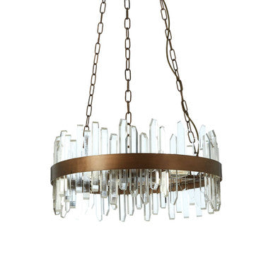 Acrylic Chandelier with Copper Band | Lustra