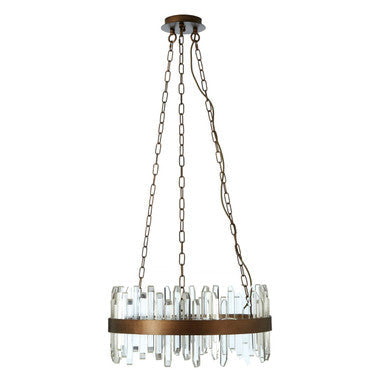 Acrylic Chandelier with Copper Band | Lustra