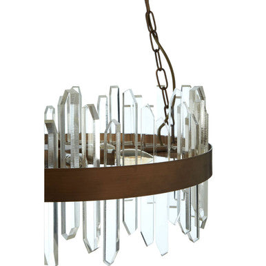 Acrylic Chandelier with Copper Band | Lustra