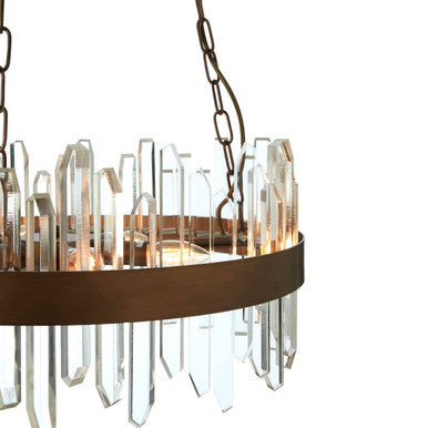 Acrylic Chandelier with Copper Band | Lustra