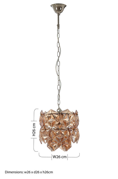 Small Multi Faceted Amber Glass Pendant Light | Rydello