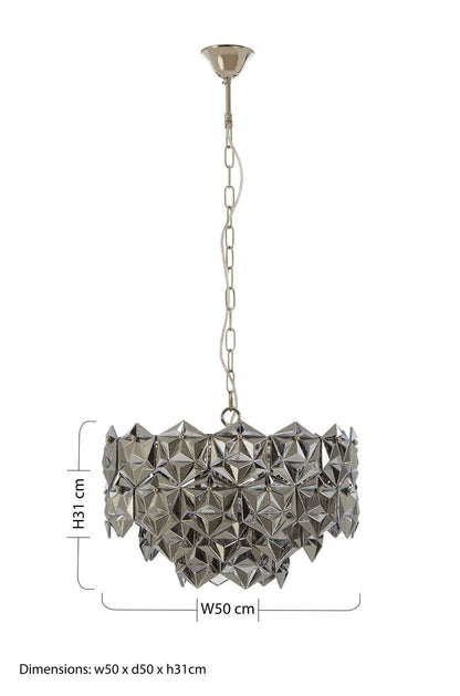 Smoked Grey Glass Chandelier | Rydello