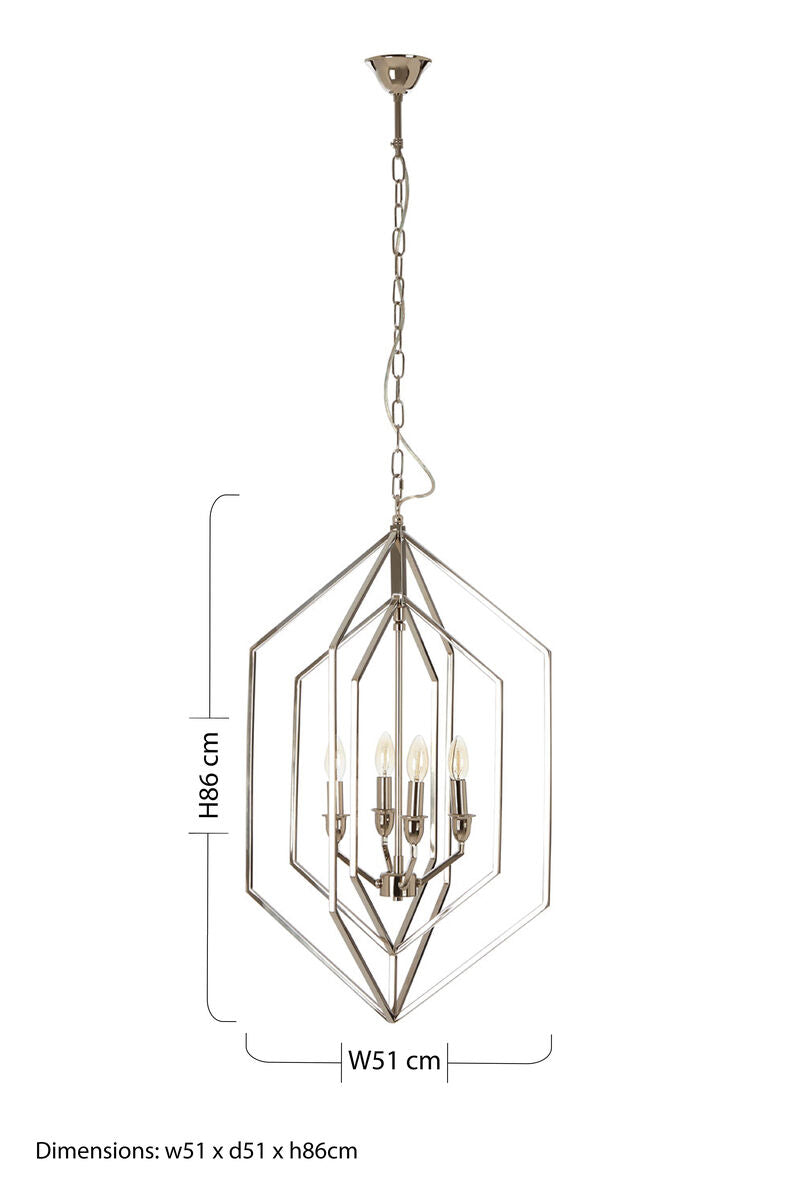 Venice Hexagonal Silver Chandelier
