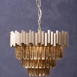 Small Nickel Painted Chandelier | Lustra