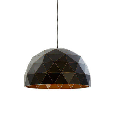 Large Black and Copper Dome Pendant Light | Mateo