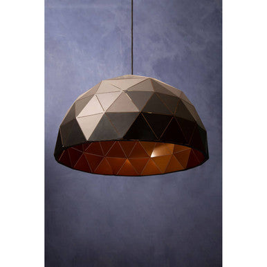 Large Black and Copper Dome Pendant Light | Mateo