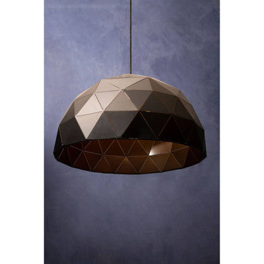 Large Black and Copper Dome Pendant Light | Mateo