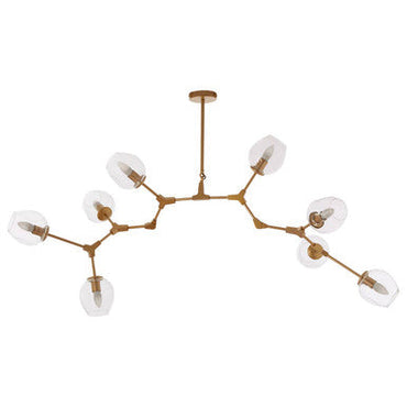 Abira Gold Finish Adjustable 8 Arm Statement Pendant Light