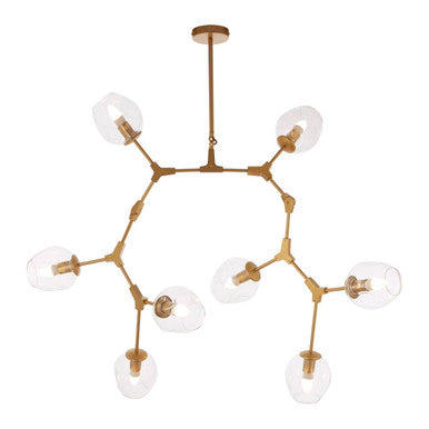 Gold Finish Adjustable 8 Arm Statement Pendant Light | Abira