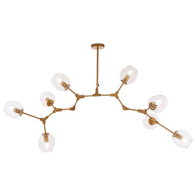 Gold Finish Adjustable 8 Arm Statement Pendant Light | Abira