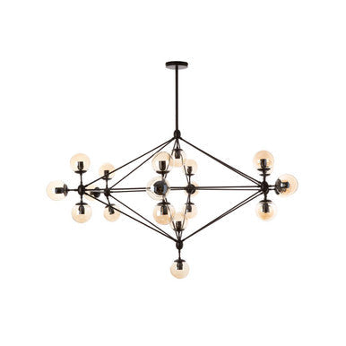 Abira Matte Black Finish and Glass 21 Bulb Pendant Light