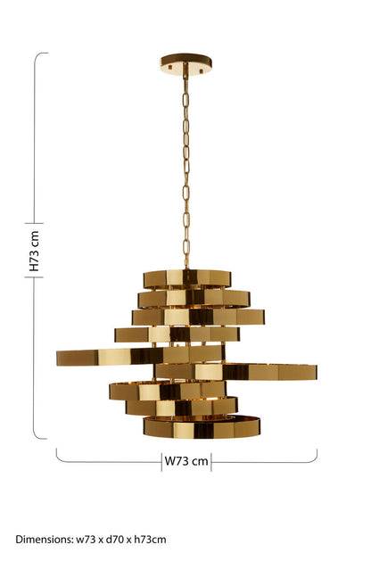 Alana Gold Finish 5 Bulb Pendant Light