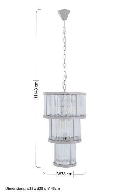 3 Tier Nickel Finish Chandelier | Salasco