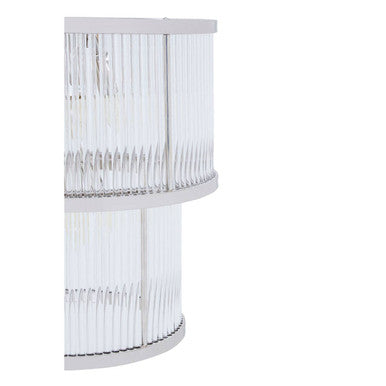 2 Tier Nickel Finish Glass Chandelier | Salasco