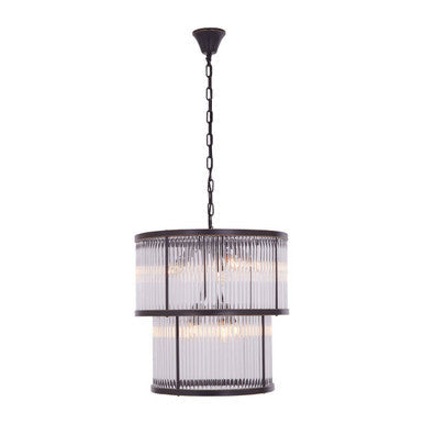 2 Tier Antique Black Glass Chandelier | Salasco