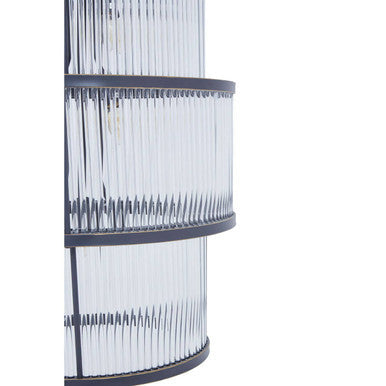 Black Finish 3 Tiered Glass Chandelier | Salasco