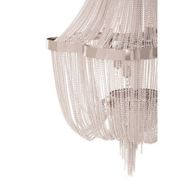 6 Light Chrome Chain Chandelier | Lerici