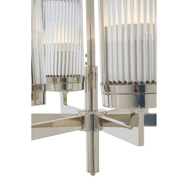 Glass and Nickel Finish 6 Arm Pendant Light | Hilton