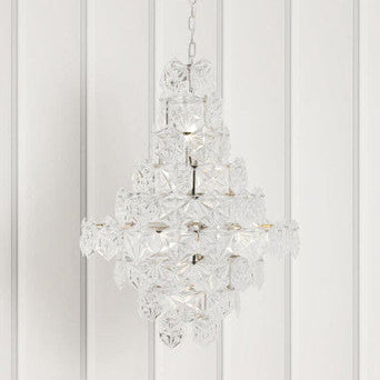 Helena Tiered White Glass Chandelier