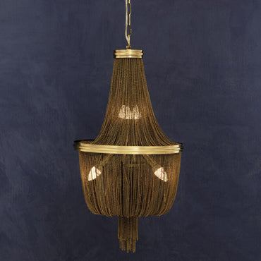 Chain Antique Brass Design Chandelier