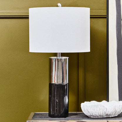 Black Marble and Chrome Table Lamp | Edgar