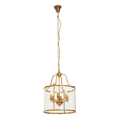 Brass Finish 6 Bulb Pendant Light | Hampstead