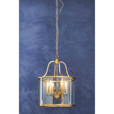 Brass Finish 6 Bulb Pendant Light | Hampstead