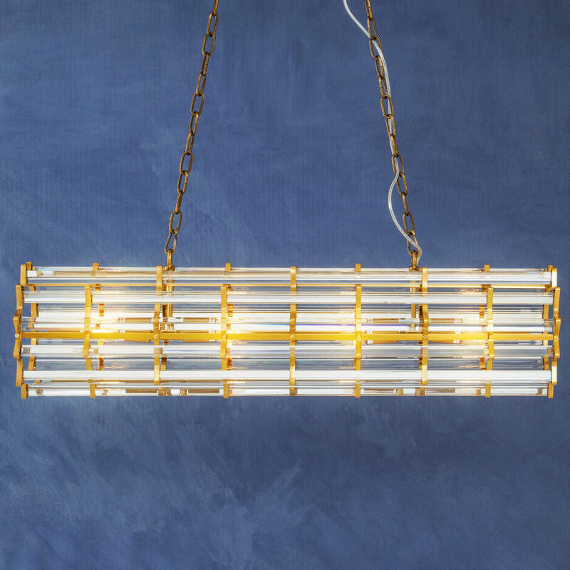 Karli Brass Eight Bulb Pendant Light