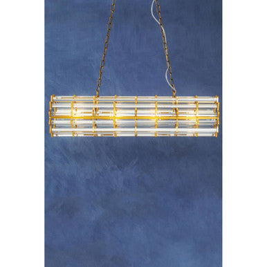 Karli Brass Eight Bulb Pendant Light